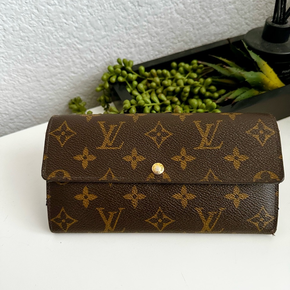 Louis Vuitton Brown and Gold Monogram Wallet